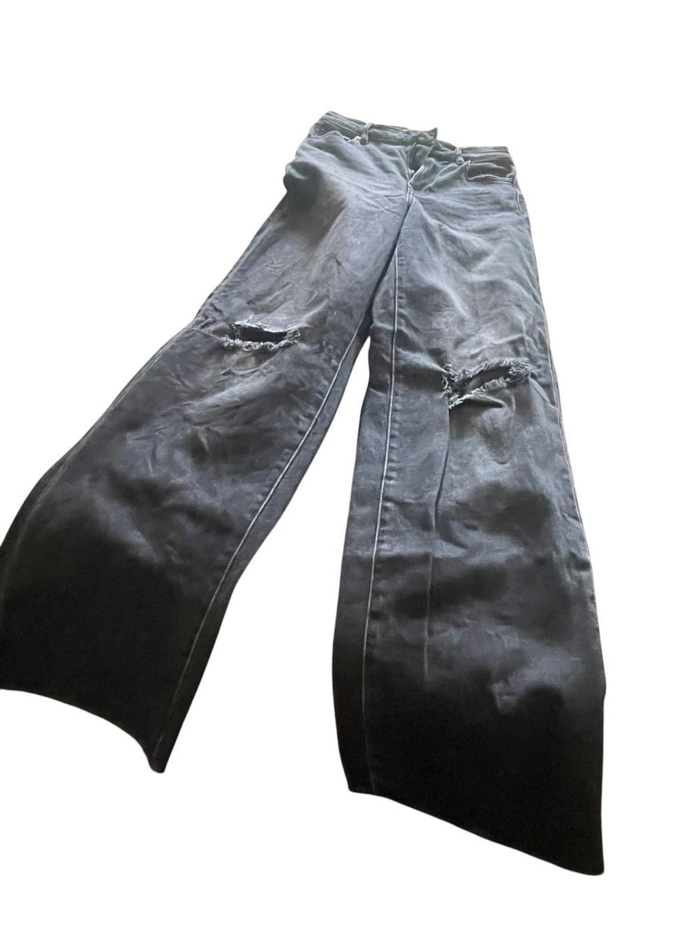 Hidden Classic Black Wide-Leg Distressed Women's Jeans size 24